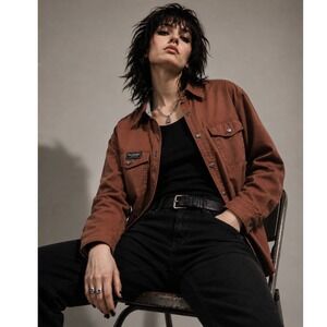 Wildfang LIGHTWEIGHT WORKWEAR JACKET Women XL Brown PUNK Coat Utilitarian